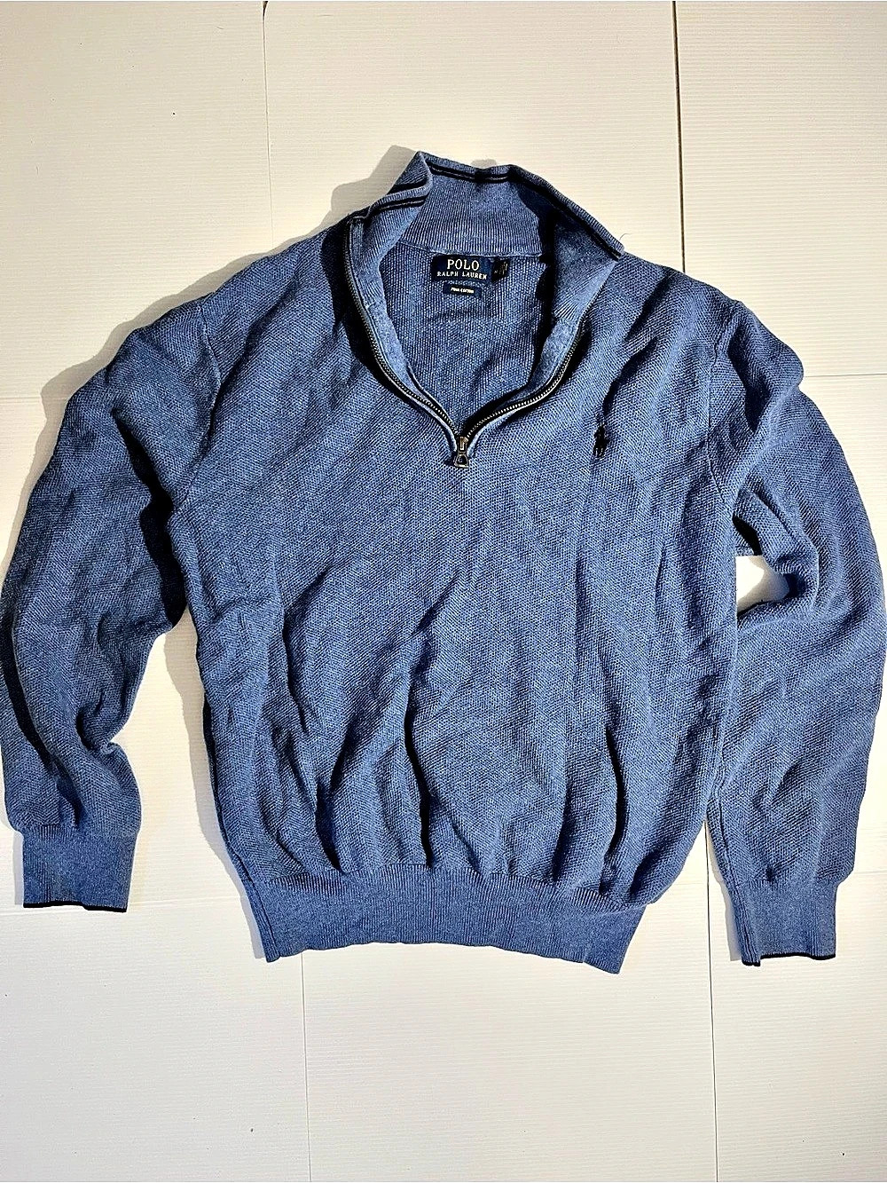 Polo Ralph Lauren Pima Cotton Half-Zip Pullover Men's Large Blue